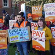 Junior doctors on strike in Leicester earlier this year