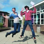 Katheryn McBride and Tom Kirk are ecstatic with their results at Lacon Childe.