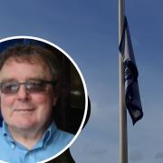 The flag in Ludlow is flying at half mast after the death of Councillor Sean O'Neill