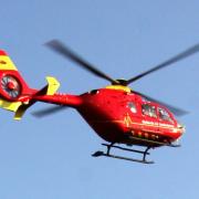 The air ambulance was called to a crash on the B4204 near Tenbury Wells
